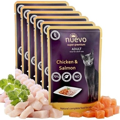 Nuevo cat Adult Chicken & Salmon 6 x 85 g