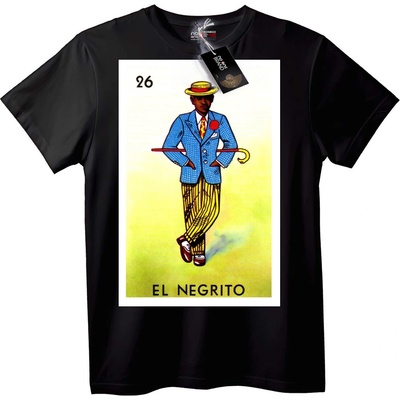 NOONEBRAND Тениска Лотария Карта 26 - El Negrito - M, White