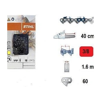 STIHL верига 40 (3/8 1.6)-40см-30зъба-60звена, stihl rapid super (36210001640_60)