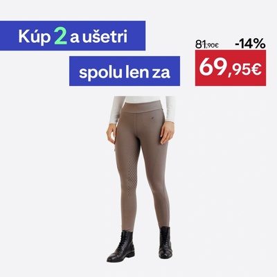 FOUGANZA Dámske jazdecké legíny 500 Fullgrip hnedé