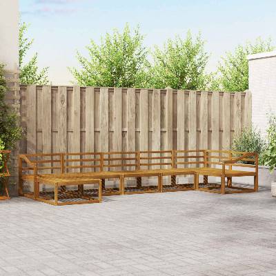 vidaXL Комплект дивани за открито 7 pcs Естествен (3367907)