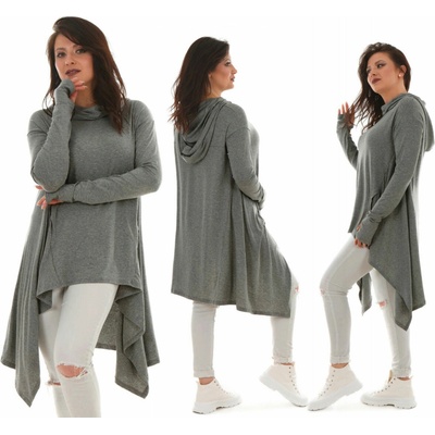 Fashionweek Asymetrická Sportovni Mikina s kapucňu Thumb Holes MF570 grafit