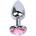 Sensual Метално дилдо Butt Plug "SILVER HEART PINK" 7 см. Размер-S
