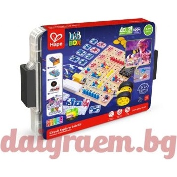 Hape Образователен комплект LabBox, Изследване на вериги, 3 нива, 95 части, HAPE E5200 (H5200)