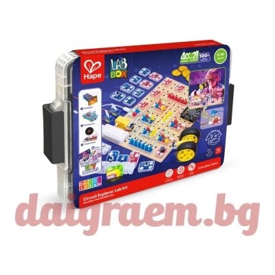 Hape Образователен комплект LabBox, Изследване на вериги, 3 нива, 95 части, HAPE E5200 (H5200)