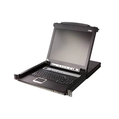 ATEN Конзола + клавиатура + тъчпад aten, kvm, 8 порта, 17'' lcd ps/2, 19 (cl5708m-ata-ag)
