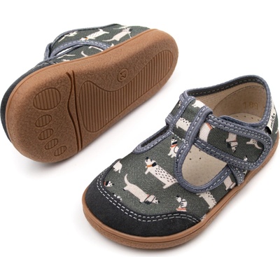 Mido Shoes detské Barefoot papuče MIDO SHOES DOGGY GRAY