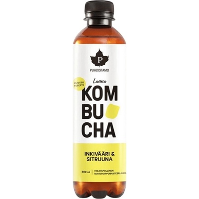 Puhdistamo Bio Kombucha zázvor-citrón 400 ml