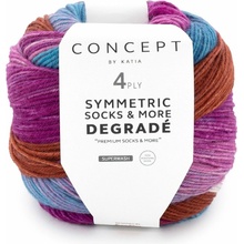 SYMMETRIC DEGRADÉ SOCKS Katia Farby SYMMETRIC DEGRADÉ SOCKS: 83 hnedá-ružová-modrá