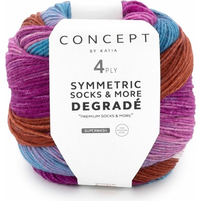SYMMETRIC DEGRADÉ SOCKS Katia Farby SYMMETRIC DEGRADÉ SOCKS: 83 hnedá-ružová-modrá