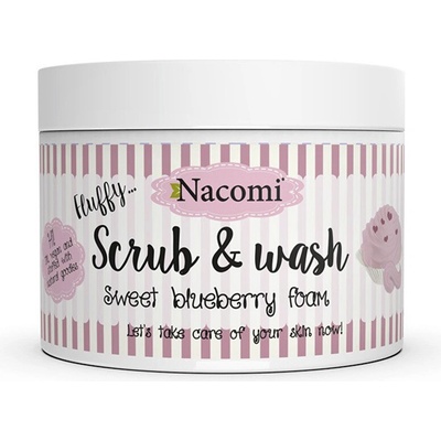 Nacomi, Scrub & Wash penový telový peeling Sladká čučoriedka 180 ml