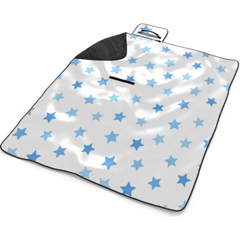 Sablio Plážová deka Modré hviezdy na bielej