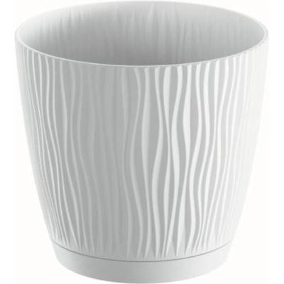Prosperplast Kvetináč + miska Sandy P 18,8 cm biely