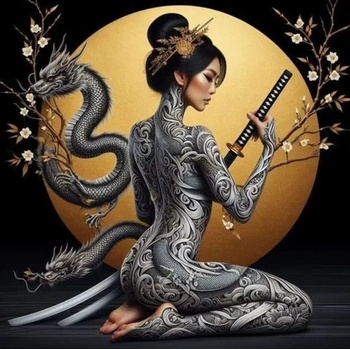 Norimpex - Puzzle Diamant painting: Asian warrior 30x40cm - 1 - 39 piese