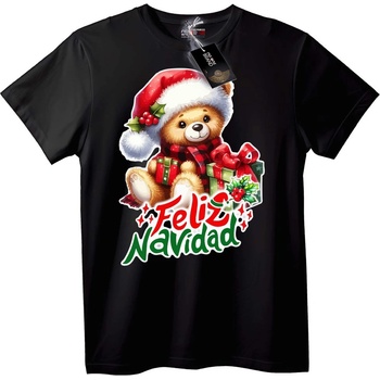 NOONEBRAND Тениска Коледно Мече - S, Black