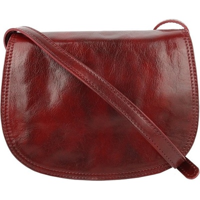 Vera Pelle Bordová elegantná crossbody kabelka z pravej kože Viera