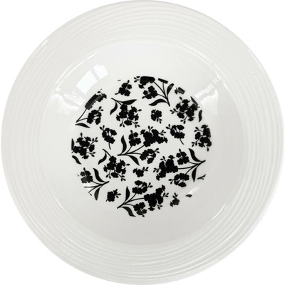 Porcelánový polévkový talíř Croft Velvet 23cm - bílá/černá, by inspire