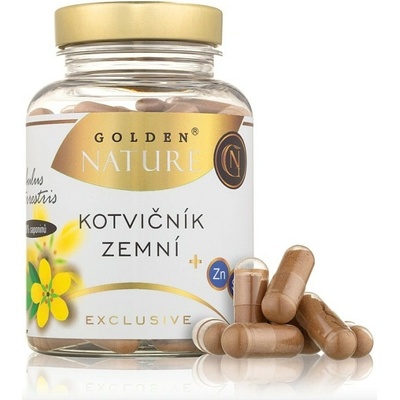 Golden Nature Exclusive Kotvičník zemný 90 %+Zinok+Selén 100 kapsúl