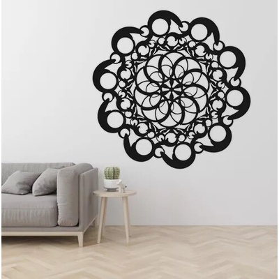 Dřevěná mandala štěstí KRUHY - 55x55 cm