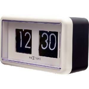 NeXtime Стенен или настолен часовник Small Flip бял (5228WI) Будилник