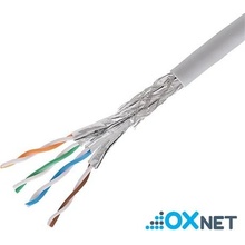 OXnet OX-SLDF6AP-305-GR S/FTP, Cat6A, drôt, PVC, Eca, cievka, 305m, šedý