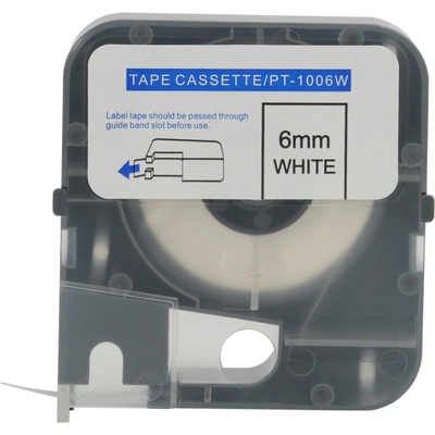 PONY PT-1006W, 6mm x 8m, Бял, оригинална лента (PT1006W)