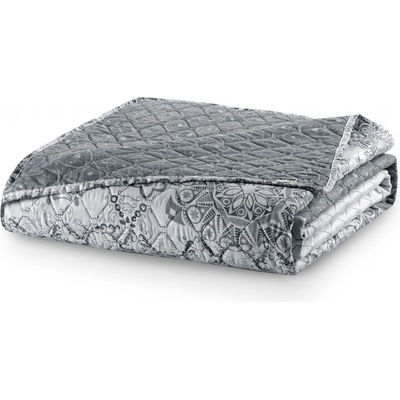 DecoKing Obojstranný prehoz z mikrovlákna Brigha bielo-sivý 200x220