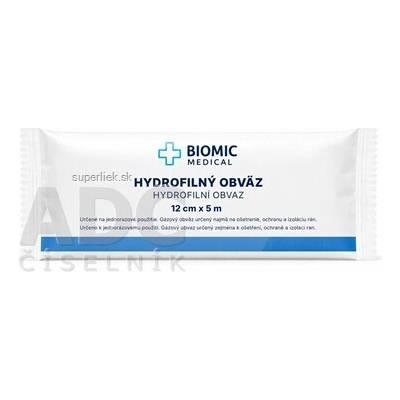 BIOMIC MEDICAL Sterilný obväz 12 cm x 5 m, 1 ks