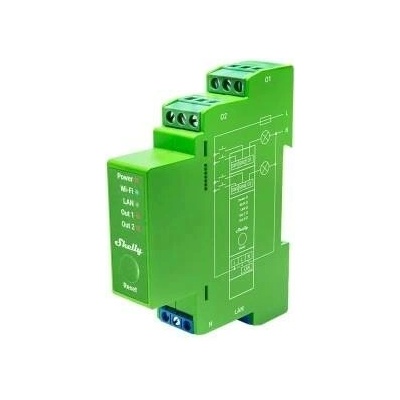 Shelly Pro Dimmer 2PM - dvoukanálový stmívací modul (LAN, WiFi, Bluetooth)
