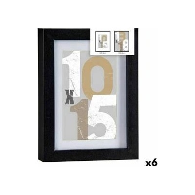 Gift Decor Рамка за снимки 16 x 21 x 2, 5 cm Черен Cтъкло Дървен MDF (6 броя)