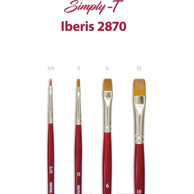 Štetec Simply-T Iberis 2870 - plochý, krátka rukoväť Veľkosť štetca: 5/0