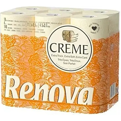 Renova луксозна 4 пластова тоалетна хартия с крем 18 ролки