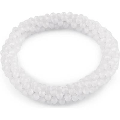 Náramek / gumička z broušených korálků Off White 1 ks