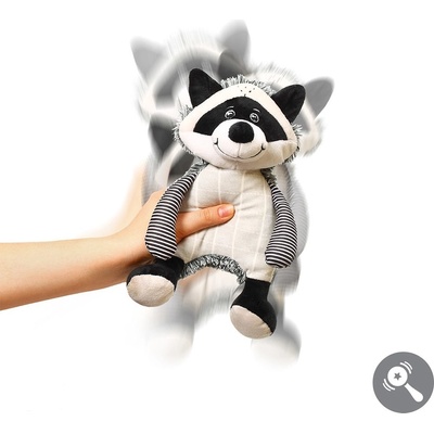 BabyOno plyšová hračka s chrastítkem Racoon Rocky Mýval černobílý