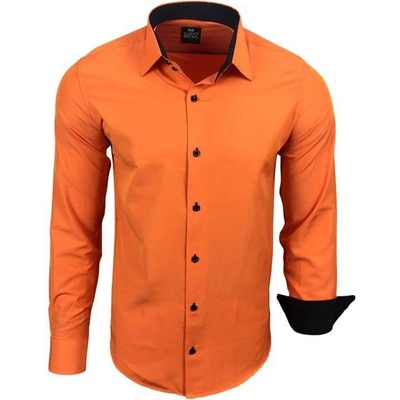 Rusty Neal pánská košile dlouhý rukáv slim fit R-44 oranžová