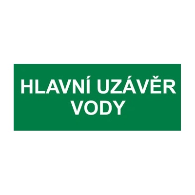 Samolepka - Hlavní uzávěr vody