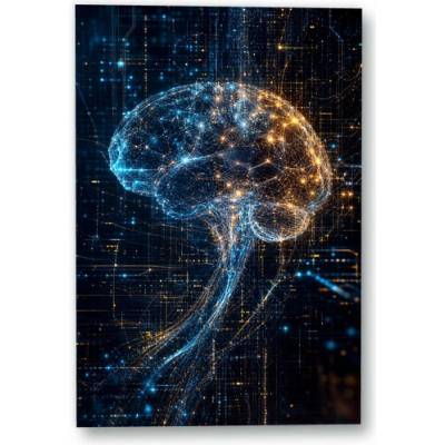 Plakát – Digitální mozek v síti světel Bez rámu Ano Bez rámu 90 × 135 cm
