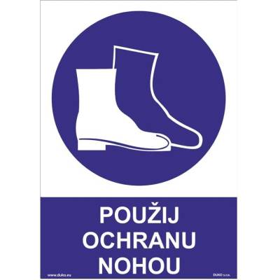 DUKO POUŽIJ OCHRANU NOHOU Formát: 148 x 210 mm, Materiál: plast 0,5 mm, samolepící vinylová fólie