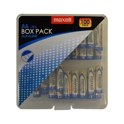 Maxell Алкални батерии MAXELL LR6 AA 10x10 бр / 100 бр. в PVC кутия (ML-BA-LR6-100PK-PVC)