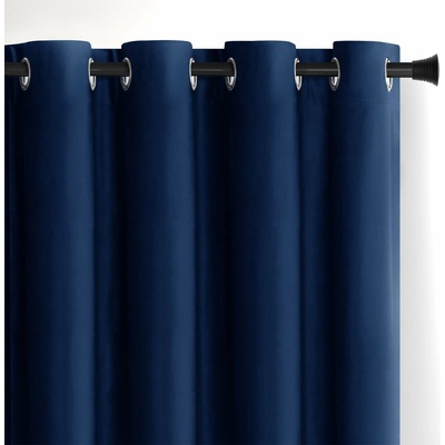 Tmavomodrý zamatový dimout záves 140x245 cm Eyelets – Restilo