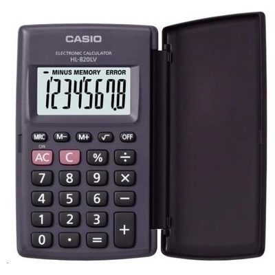 CASIO HL 820LV BK čierna / vrecková kalkulačka / osemmiestna (HL 820LV BK)