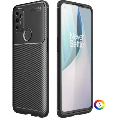OnePlus Nord N100 Удароустойчив Carbon Fiber Калъф и Протектор