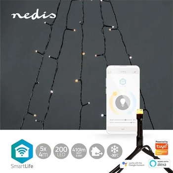 Nedis SmartLife LED Wi-Fi Teplá až studená biela 200 LED 5 x 4 m Android IOS WIFILXT12W200