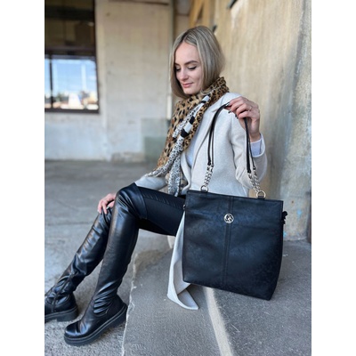 Grosso kabelka na rameno GS-3080-black/silver Čierna