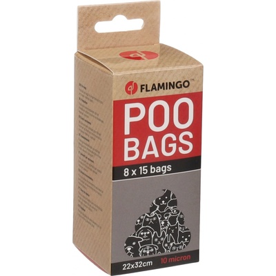 Flamingo Basic Heady Sáčky na exkrementy černé 8 x 15 kg