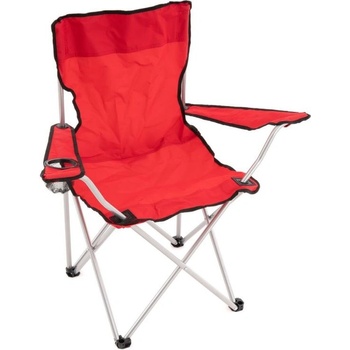 Divero 68318 Skladacia kempingová stolička s držiakom nápojov, červená