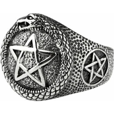 ETNOX Пръстен ETNOX - Pentacle with snake - SR1432