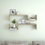 vidaXL Стенни рафтове, 2 бр, дъб сонома, 100x15x20 см, инженерно дърво (807271)