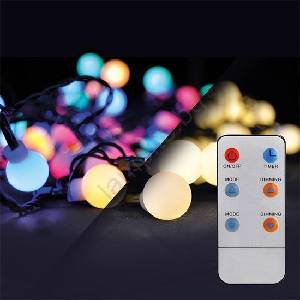 Solight 1V08-RGB-LED RGB гирлянд с регулиране на яркостта, 100×LED / 8 функции, 15 m, IP44 + дистанционно управление (SL0499)