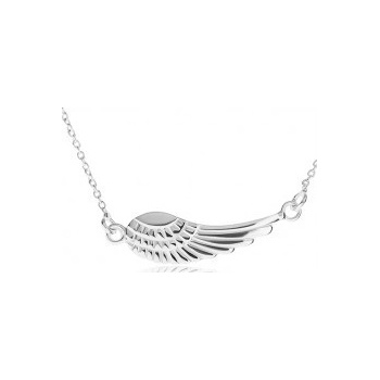 Šperky eshop Strieborný náhrdelník prívesok anjelské krídlo s gravírovaním SP48.23